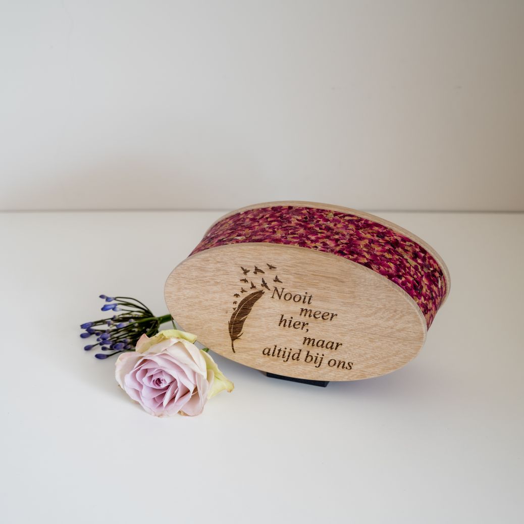 Houten Urn Fiore "Roses" Oak - Afbeelding 5