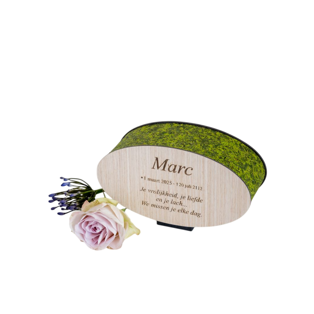 Ovale urn met Italiaans design fineer