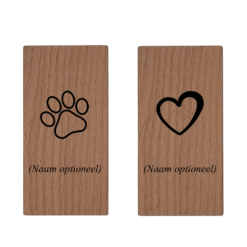 Mini urn kaarsenhouder 12 cm / gravering hart of poot