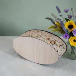 Ovale houten urn Fiore Alwiola